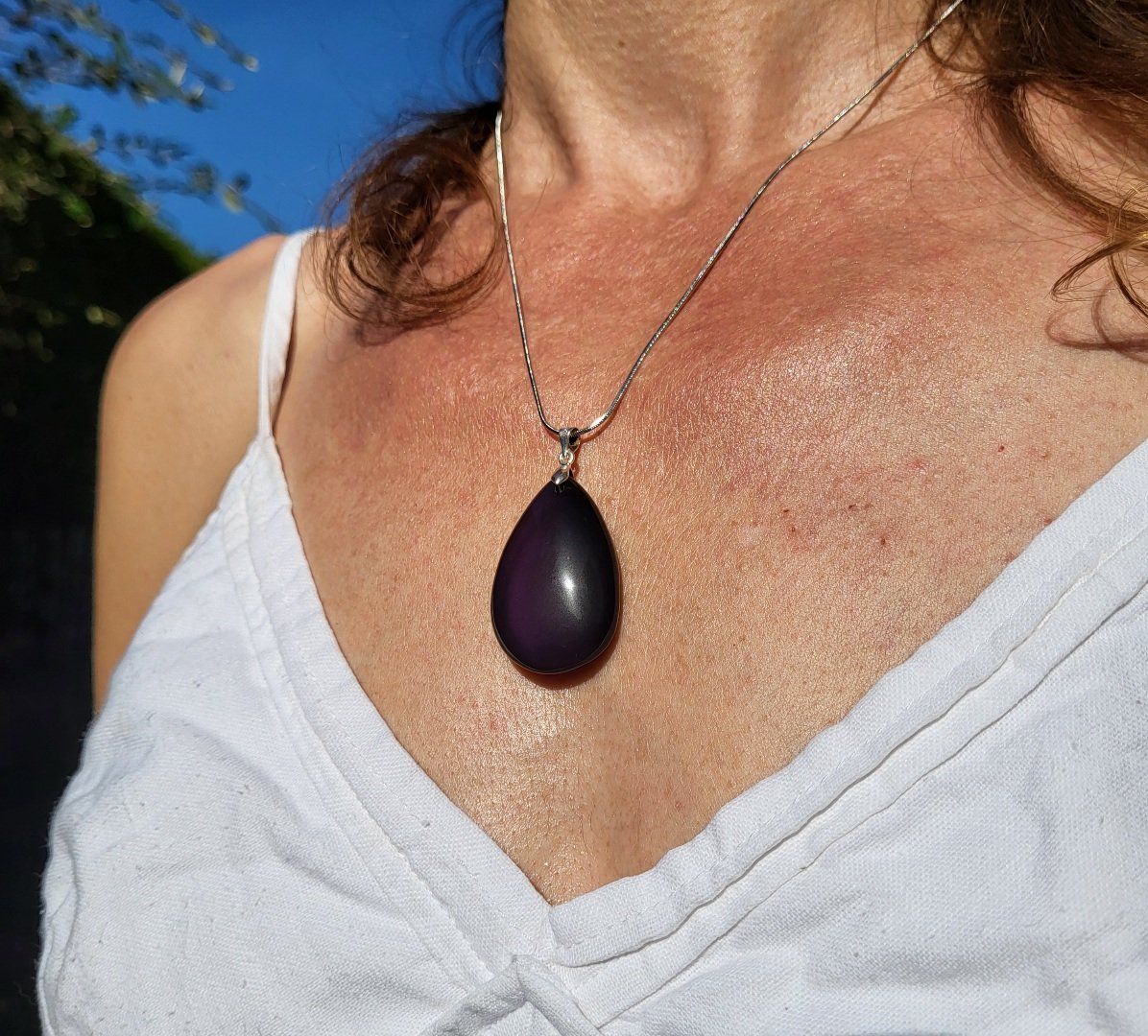 PENDENTIF OBSIDIENNE OEIL CELESTE